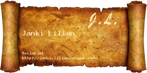 Janki Lilian névjegykártya